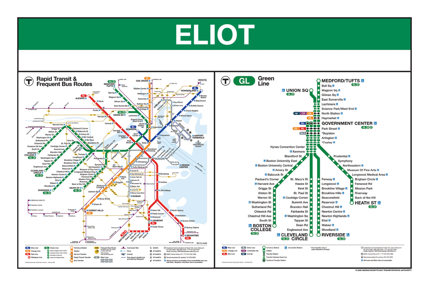 Boston MBTA Green Line Station Panel Prints