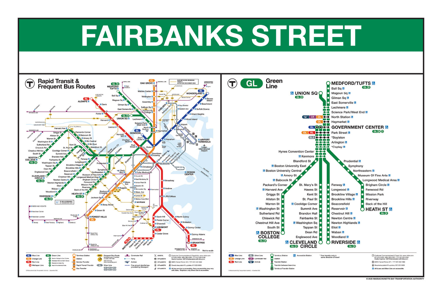 Boston MBTA Green Line Station Panel Prints (A-H)