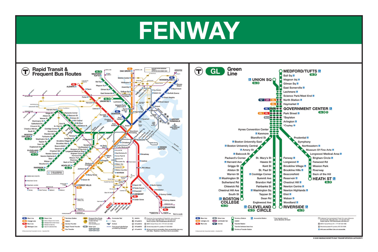 Boston MBTA Green Line Station Panel Prints (A-H)