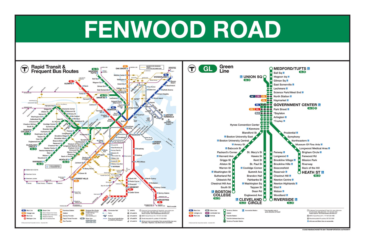 Boston MBTA Green Line Station Panel Prints (A-H)