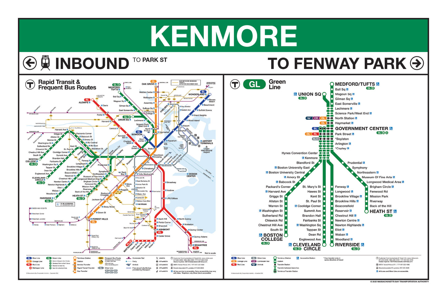 Boston MBTA Green Line Station Panel Prints (I-Z)
