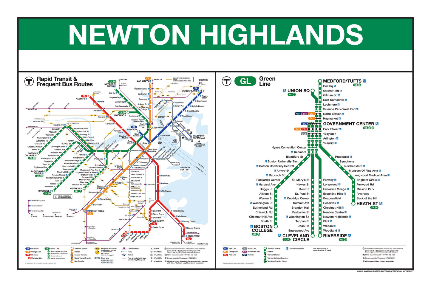 Boston MBTA Green Line Station Panel Prints (I-Z)