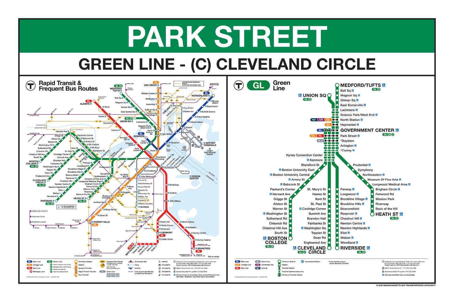 Boston MBTA Green Line Station Panel Prints (I-Z)