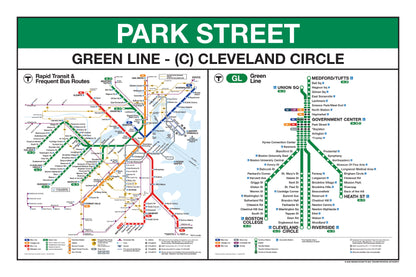 Boston MBTA Green Line Station Panel Prints (I-Z)