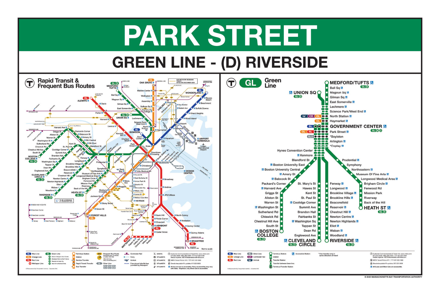 Boston MBTA Green Line Station Panel Prints (I-Z)