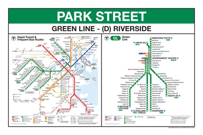 Boston MBTA Green Line Station Panel Prints (I-Z)