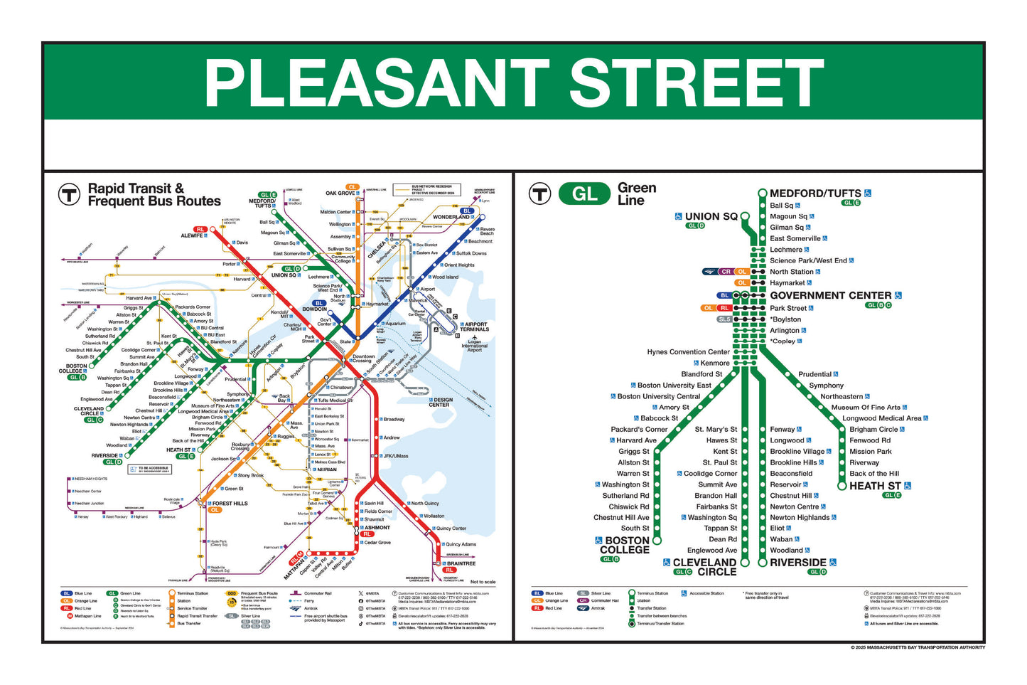 Boston MBTA Green Line Station Panel Prints (I-Z)
