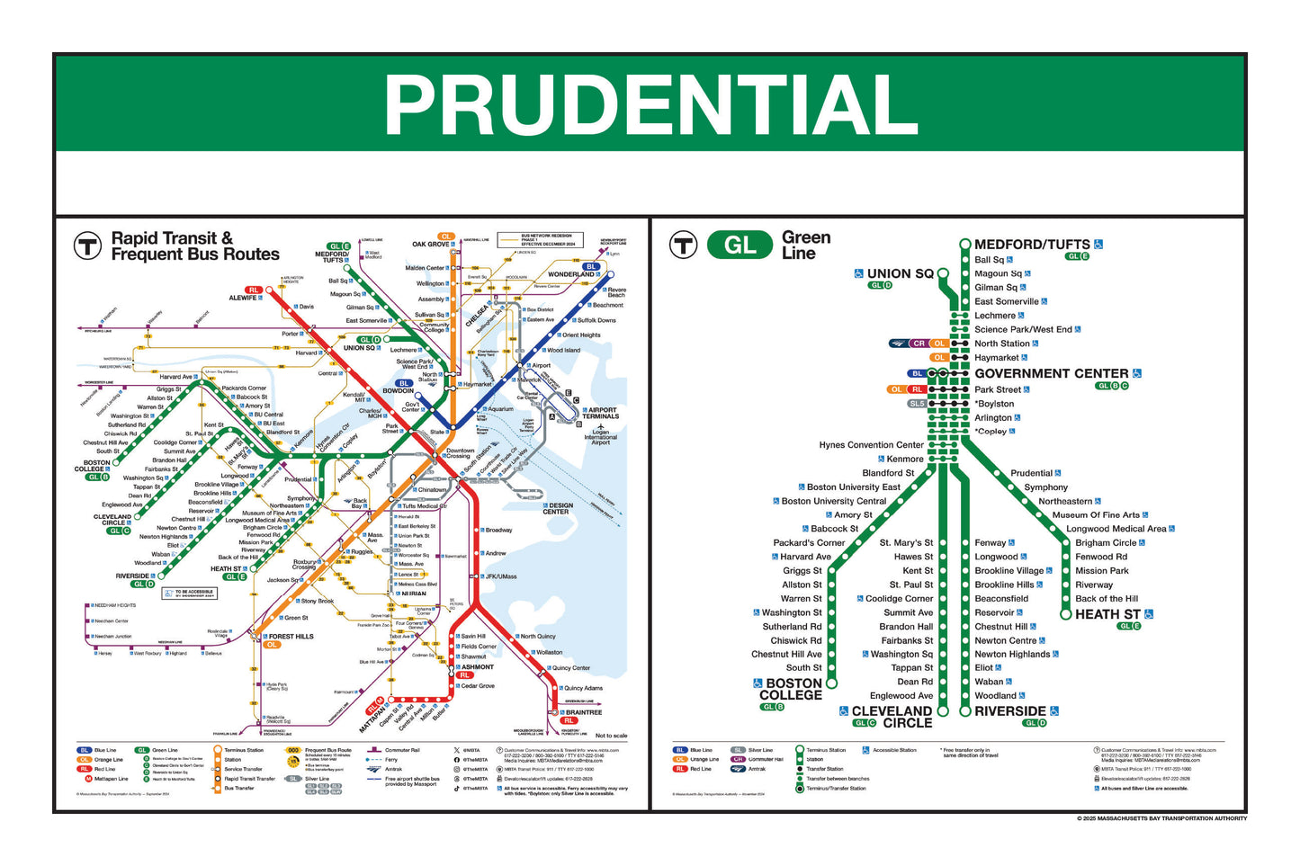 Boston MBTA Green Line Station Panel Prints (I-Z)