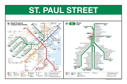 Boston MBTA Green Line Station Panel Prints (I-Z)