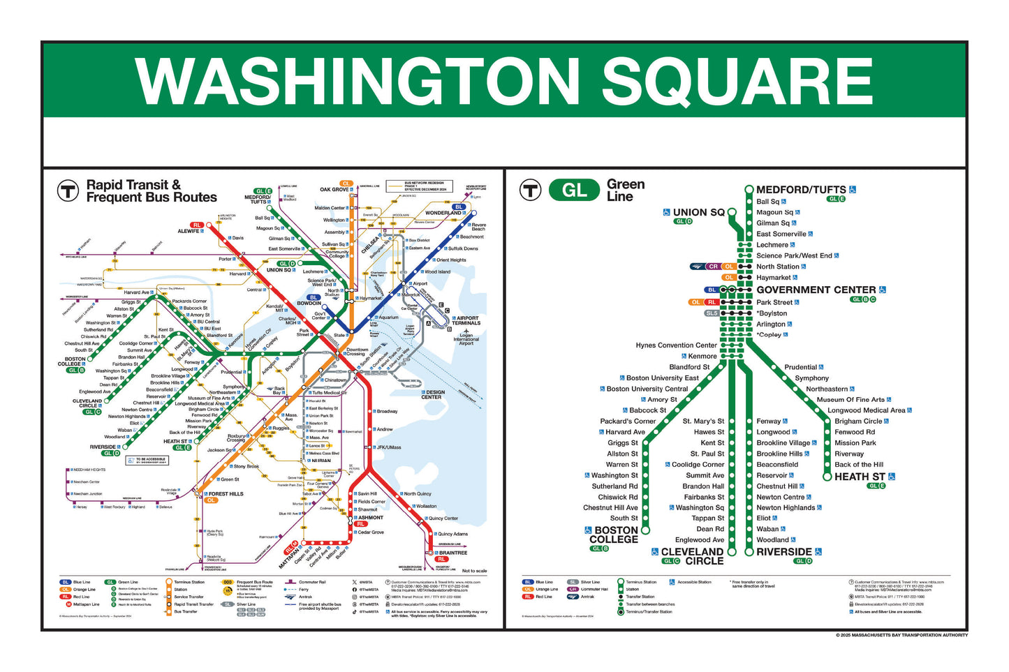 Boston MBTA Green Line Station Panel Prints (I-Z)