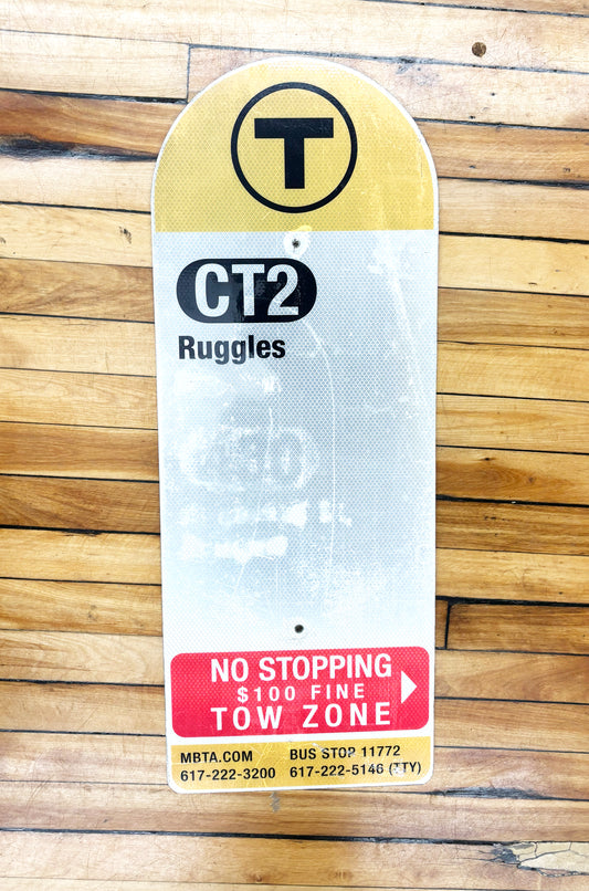 Decommissioned MBTA Bus Stop Signs: CT2 Ruggles; CT2 Sullivan