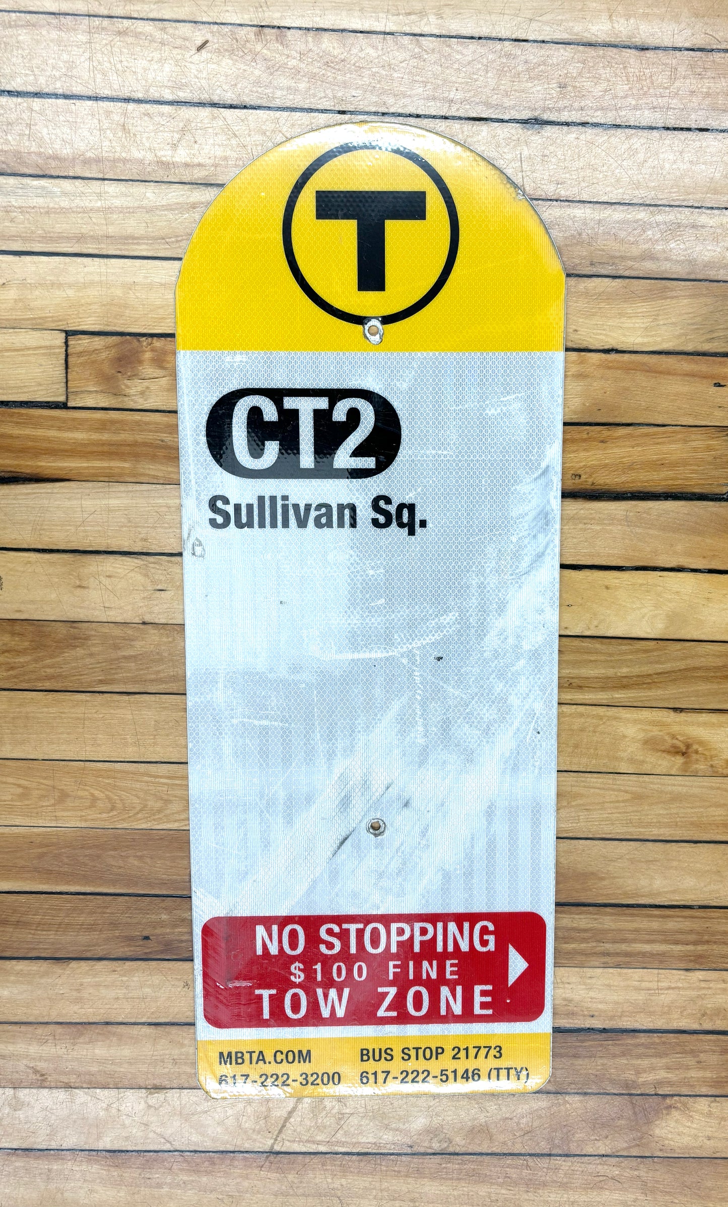 Decommissioned MBTA Bus Stop Signs: CT2 Ruggles; CT2 Sullivan