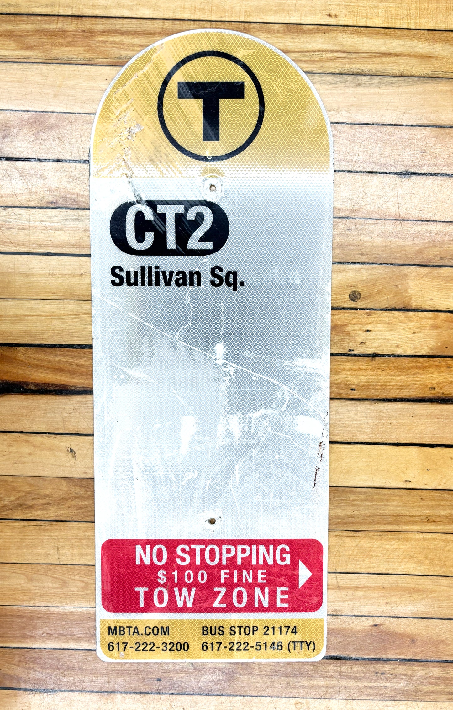 Decommissioned MBTA Bus Stop Signs: CT2 Ruggles; CT2 Sullivan