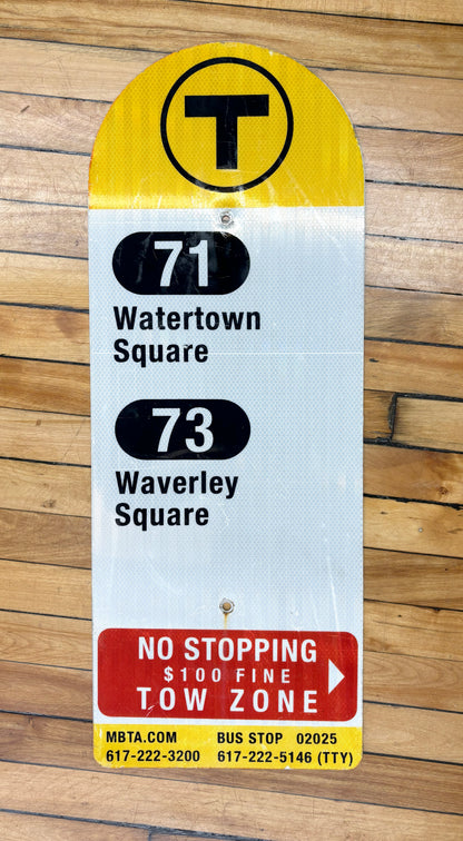 Decommissioned MBTA Bus Stop Signs: 71; 73