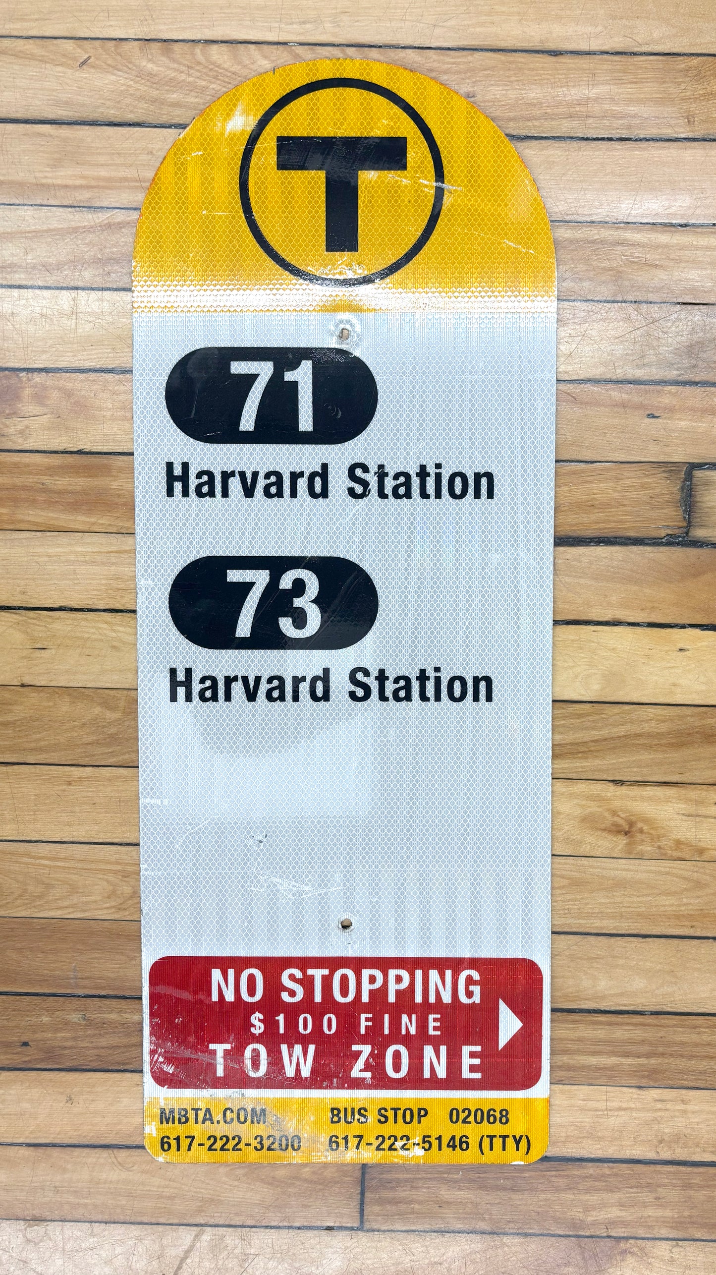 Decommissioned MBTA Bus Stop Signs: 71; 73