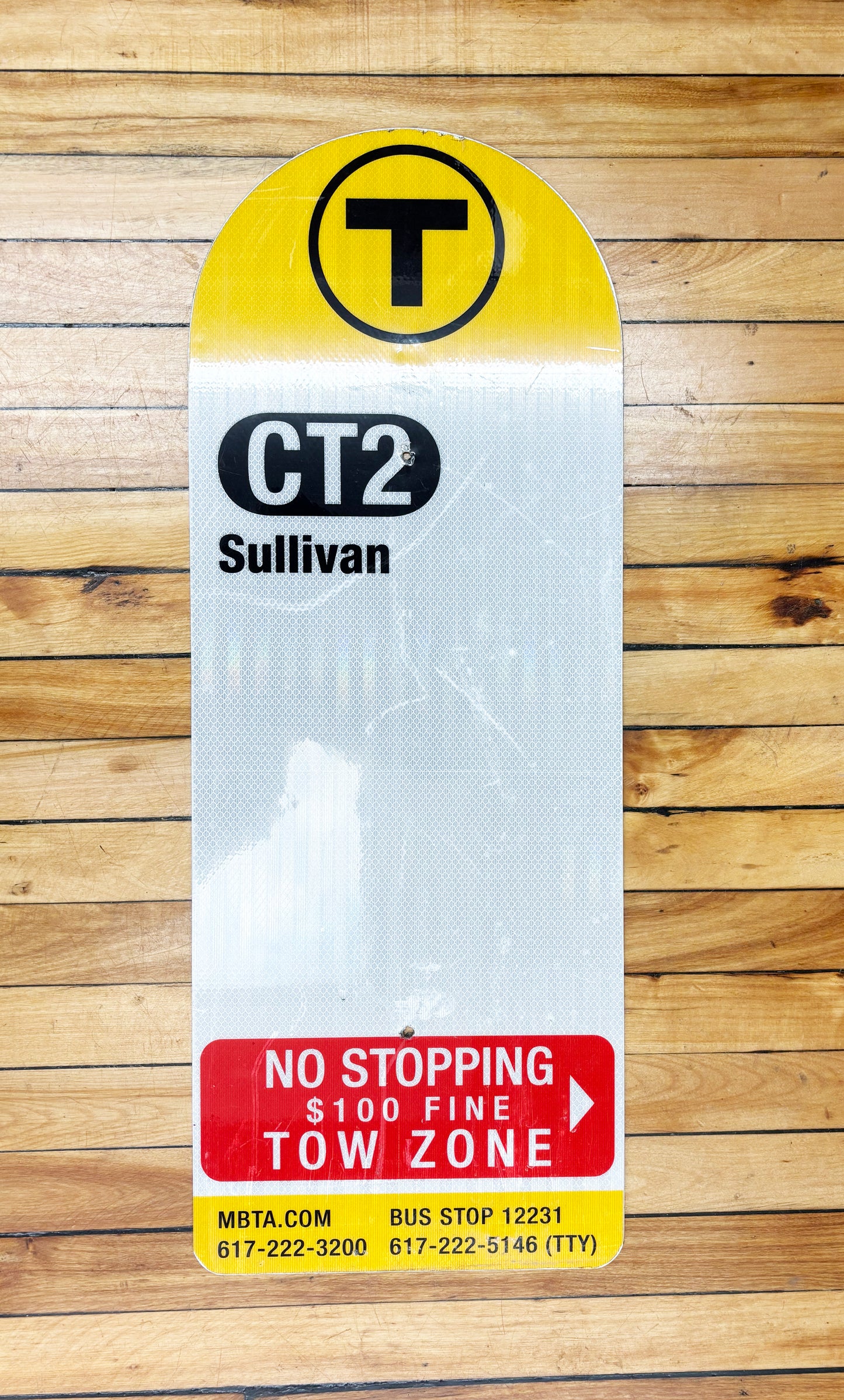 Decommissioned MBTA Bus Stop Signs: CT2 Ruggles; CT2 Sullivan