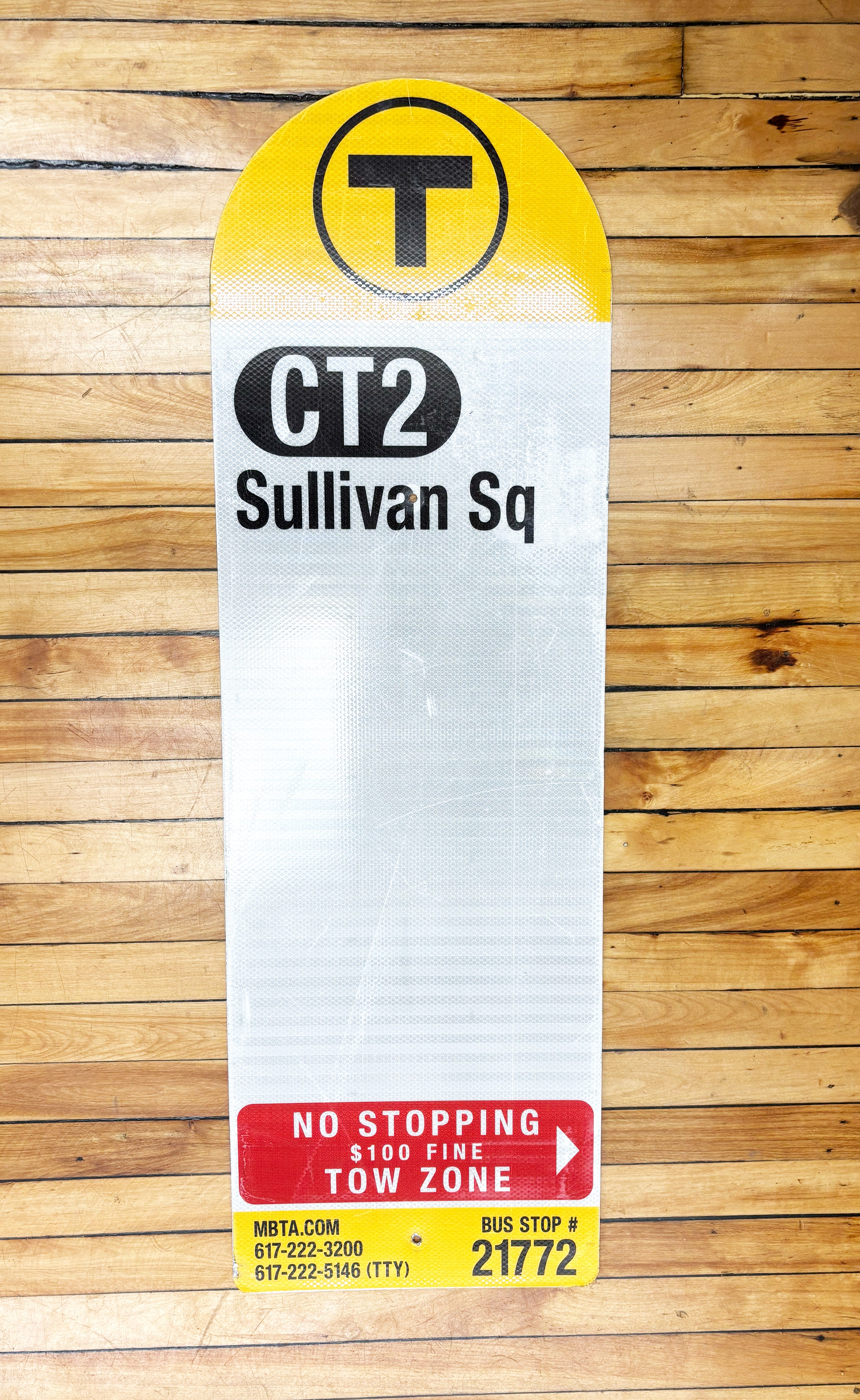 Sullivan Signs Decommissioned MBTA Bus Stop Signs: CT2 Sullivan Sq. 44