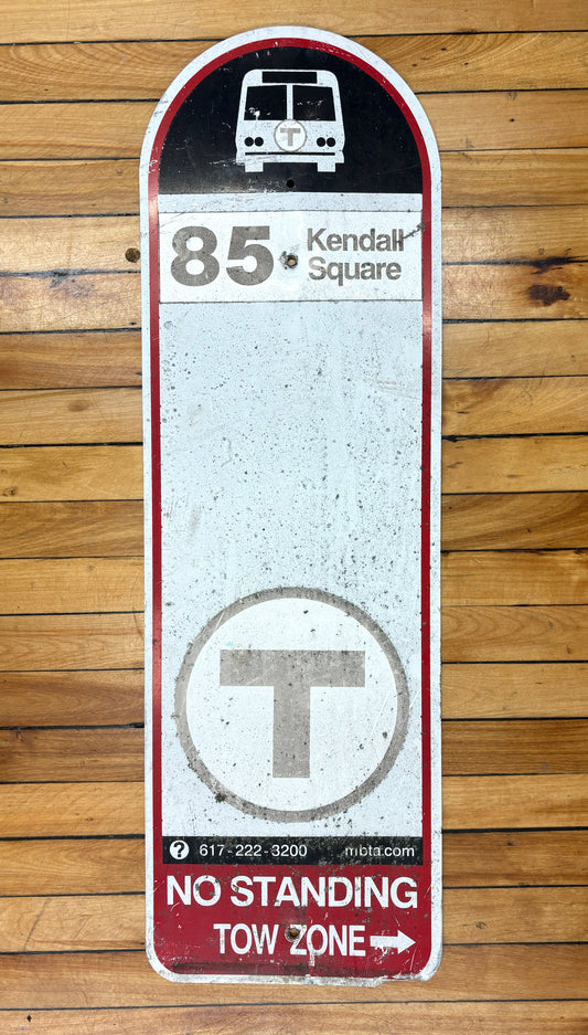Decommissioned MBTA Bus Stop Sign: 85 Kendall Square