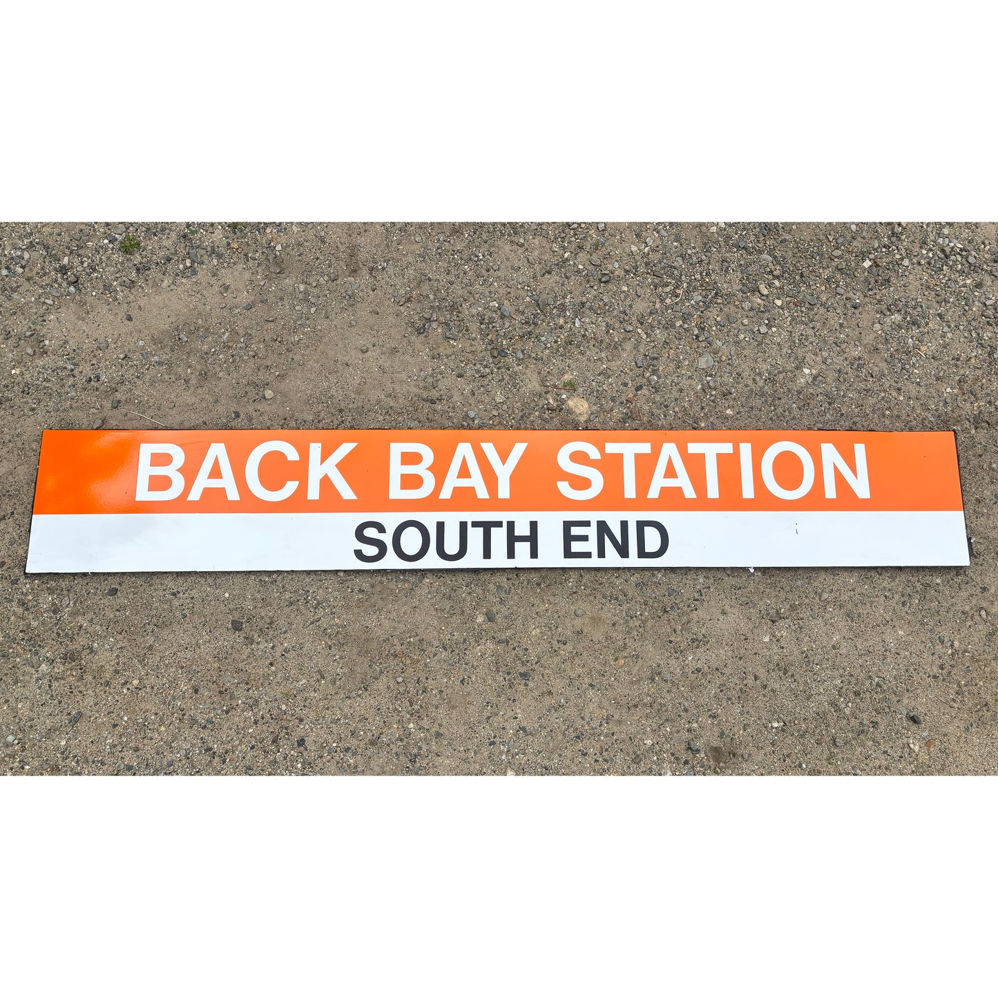 Decommissioned MBTA Sign: BACK BAY STATION; SOUTH END (Orange Line) 02