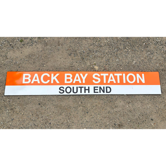 Decommissioned MBTA Sign: BACK BAY STATION; SOUTH END (Orange Line) 02