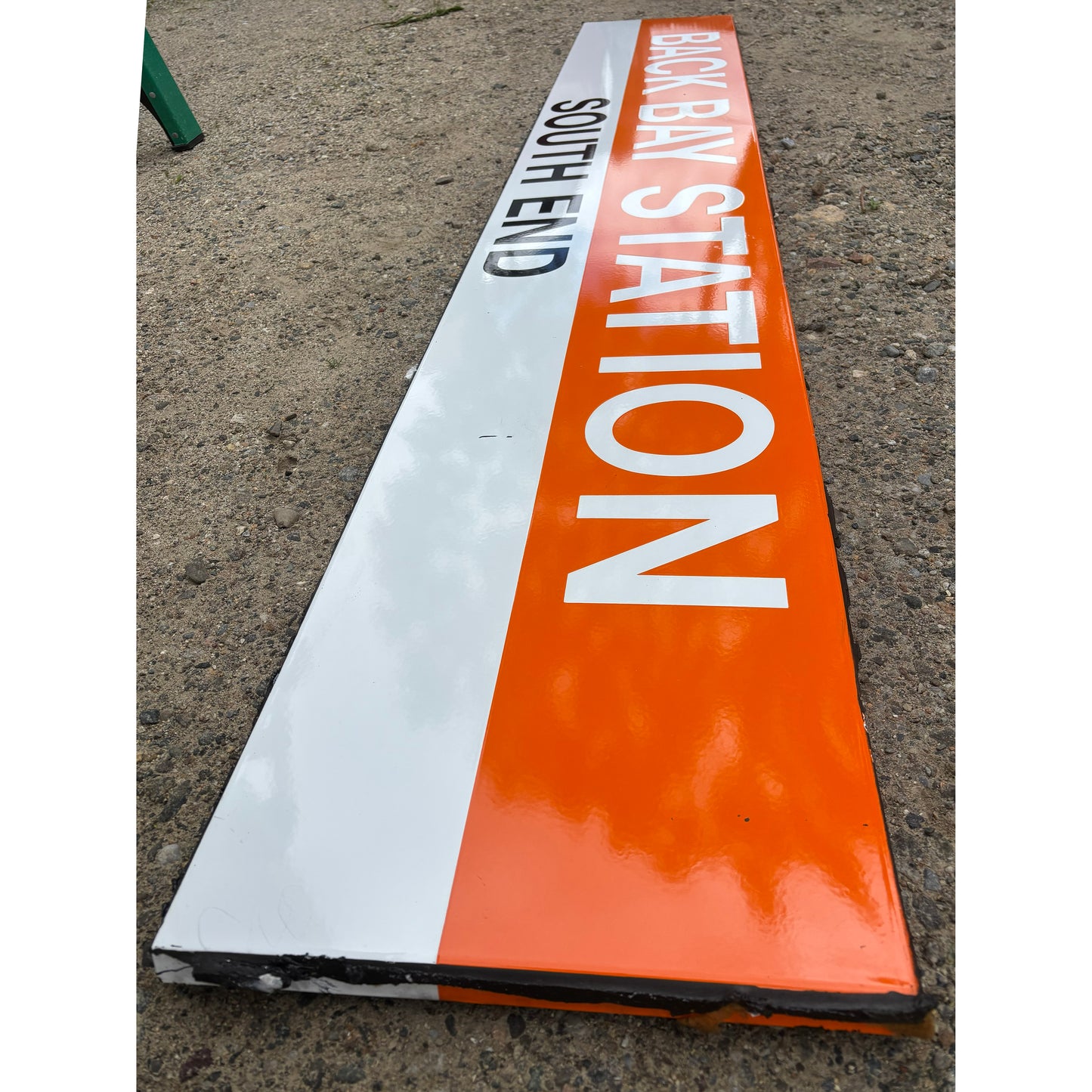 Decommissioned MBTA Sign: BACK BAY STATION; SOUTH END (Orange Line) 02