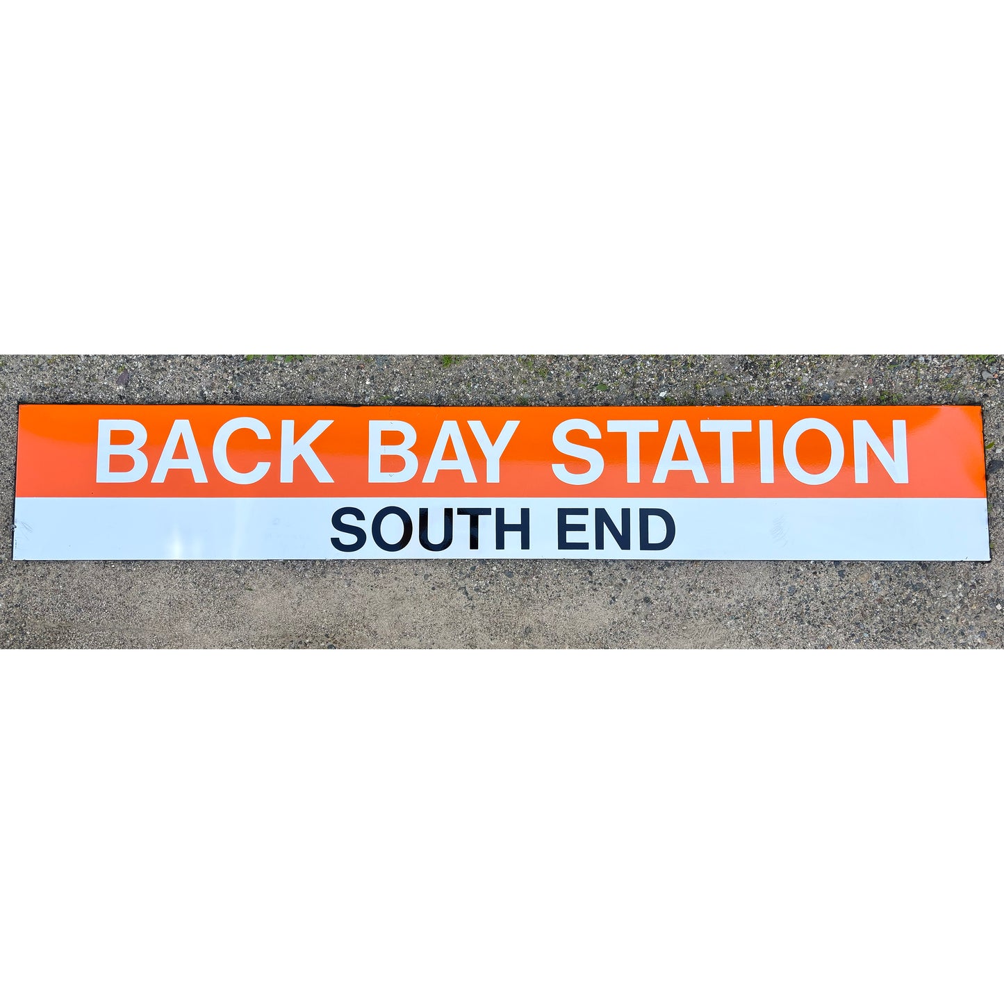 Decommissioned MBTA Sign: BACK BAY STATION; SOUTH END (Orange Line) 03