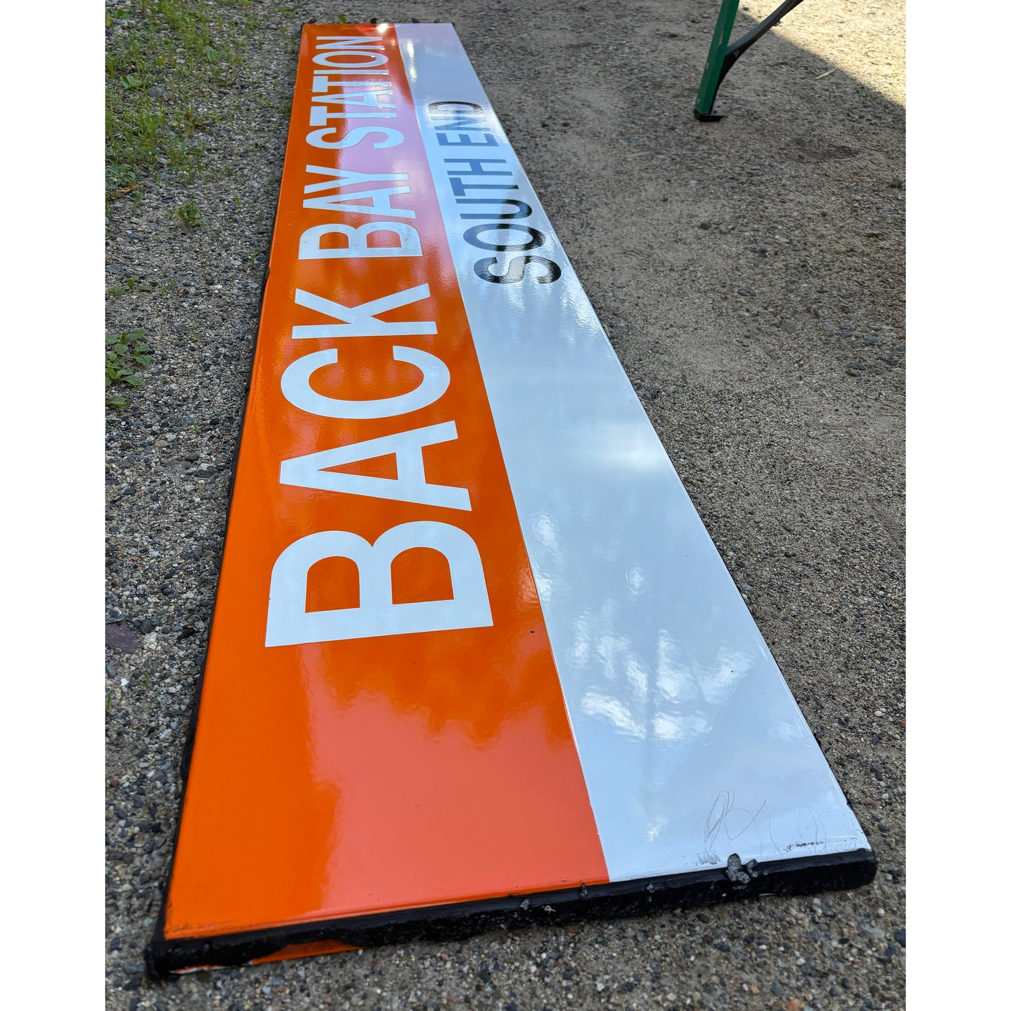 Decommissioned MBTA Sign: BACK BAY STATION; SOUTH END (Orange Line) 03