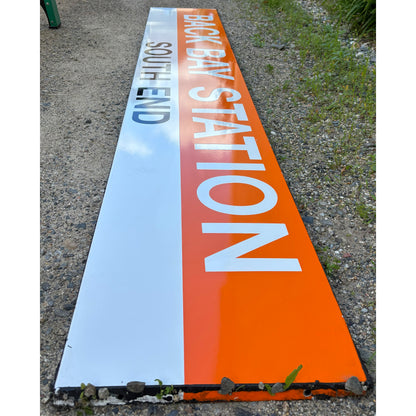 Decommissioned MBTA Sign: BACK BAY STATION; SOUTH END (Orange Line) 03