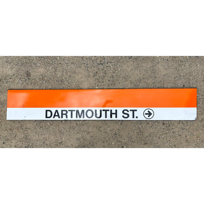 Decommissioned MBTA Sign: DARTMOUTH ST. -> (Back Bay Station)