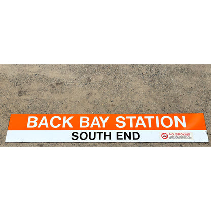 Decommissioned MBTA Sign: BACK BAY STATION; SOUTH END (Orange Line) 01