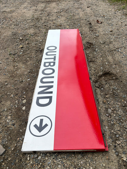 Decommissioned MBTA Sign: Quincy Adams Station Outbound ->