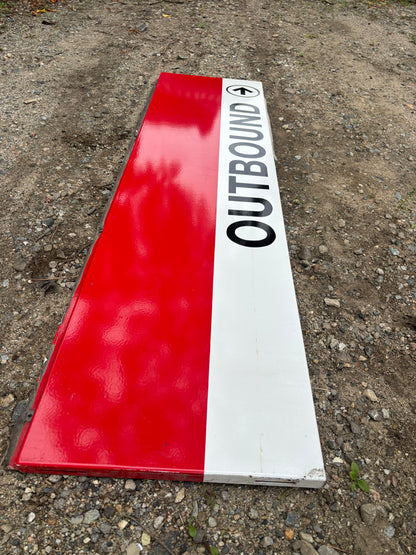 Decommissioned MBTA Sign: Quincy Adams Station Outbound ->
