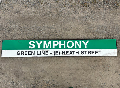 SYMPHONY; GREEN LINE - (E) HEATH STREET 03 - Decommissioned MBTA Sign
