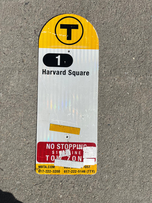 Decommissioned MBTA Bus Stop Signs: 1 Harvard Square