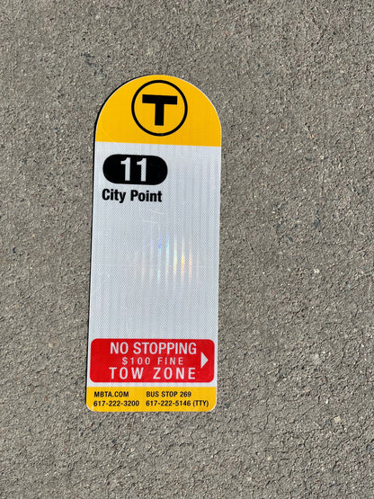 Decommissioned MBTA Bus Stop Signs: 11 City Point (Stop 269)