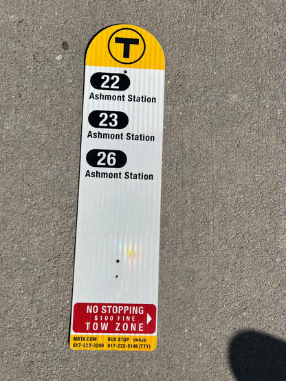 Decommissioned MBTA Bus Stop Signs: 22, 23, 26, Ashmont
