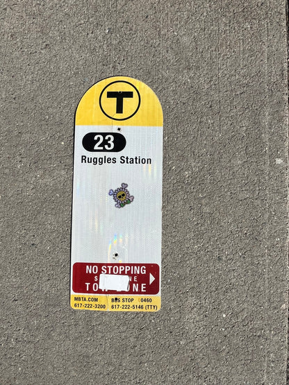 Decommissioned MBTA Bus Stop Signs: 23 Ruggles; 29 Jackson Sq or Ruggles