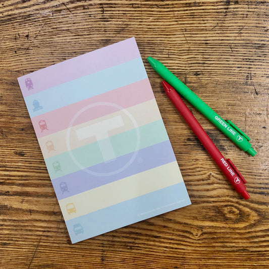 Boston MBTA Vehicles Color Notepad