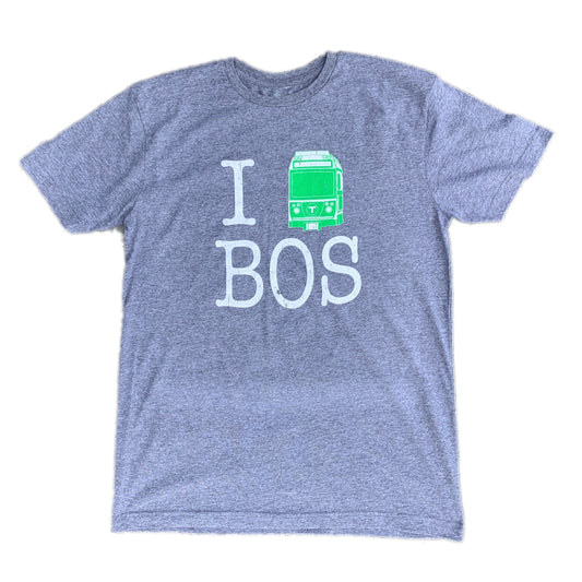 I Green Line Boston - MBTA Trolley Gray T-Shirt (ADULT) - CLEARANCE SALE 50% OFF!