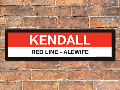 Boston MBTA RED LINE Framed Replica Station Signs