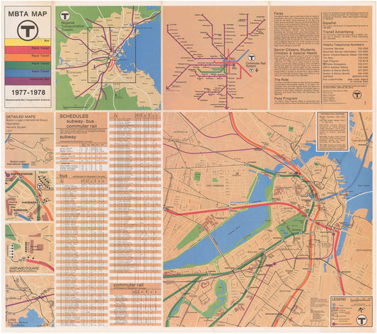 1977-1978 MBTA System Map (Side B)