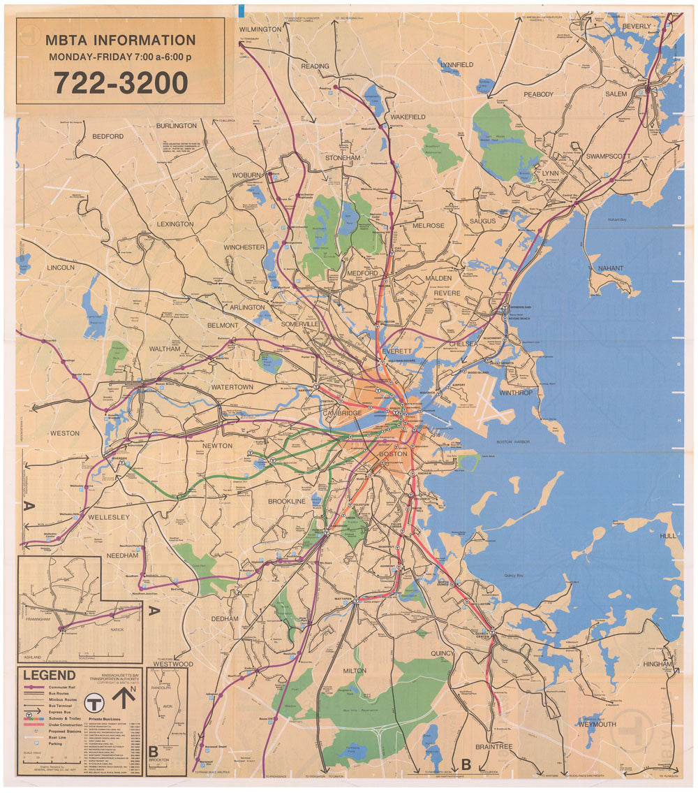 1978 Rta Map 1977-1978 MBTA System Map (Side A) – MBTAgifts