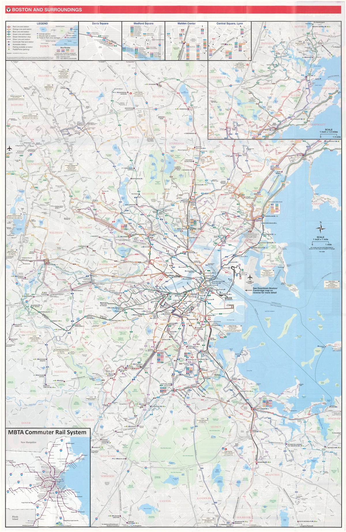 Mbta Vector Map 2016-18 MBTA System Map (Side A) – MBTAgifts