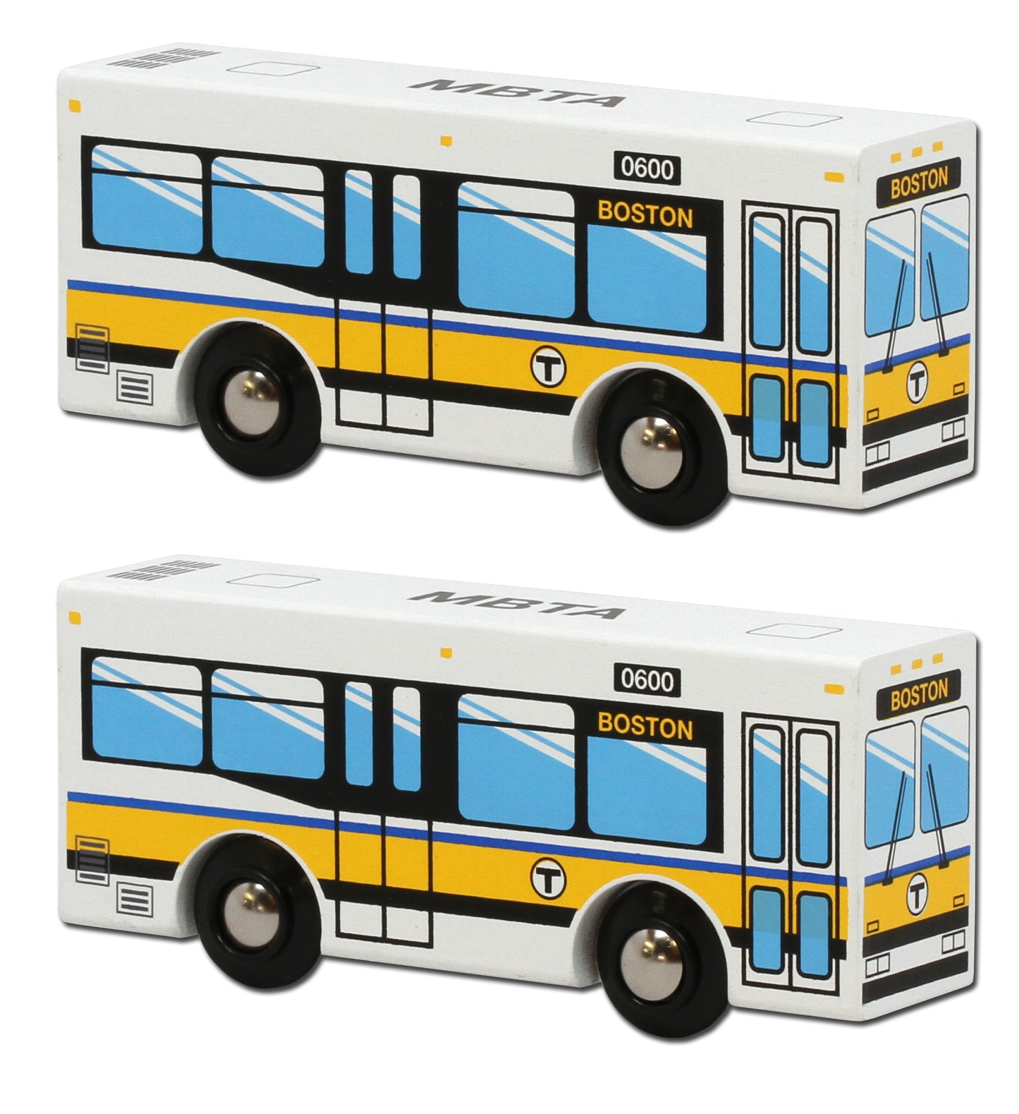 MBTA Bus Wooden Two Bus Bundle (Save 10%)