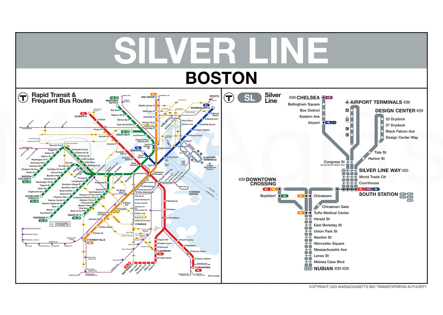 Boston MBTA SILVER LINE Station Greeting Card