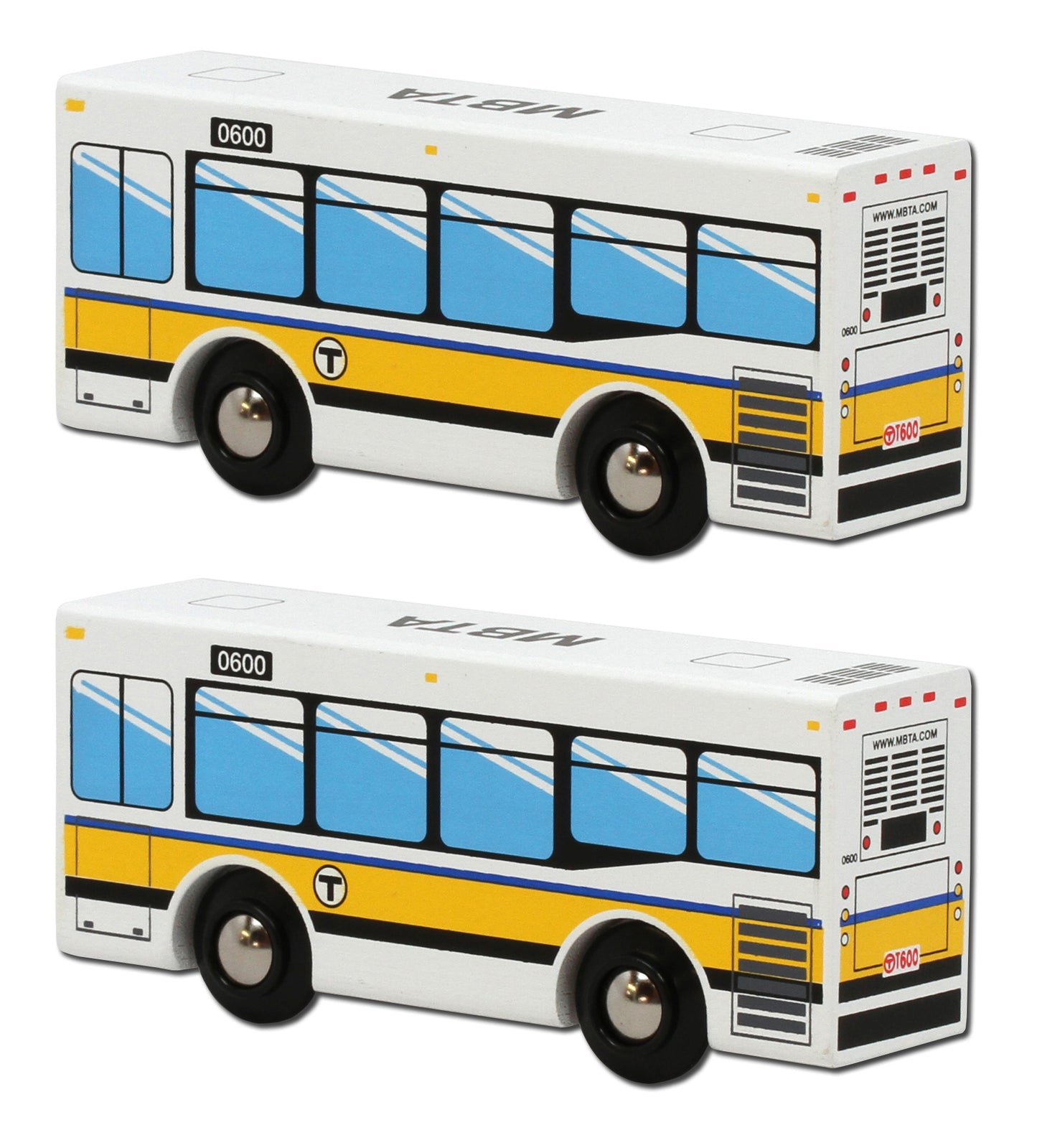 MBTA Bus Wooden Two Bus Bundle (Save 10%)