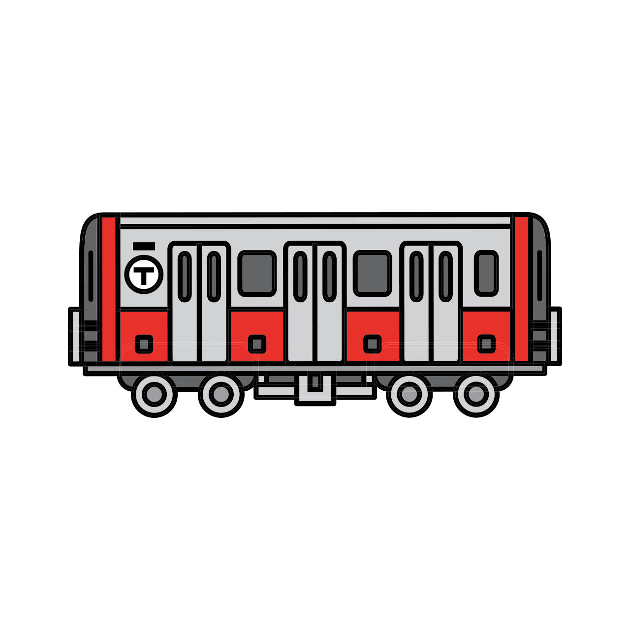 Boston MBTA "T" Red Line Subway Car Sticker