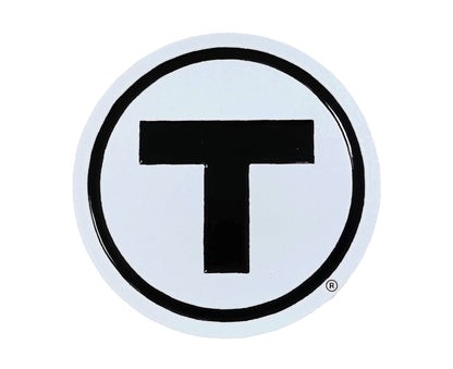 Boston MBTA T Logo Round Metal Magnet
