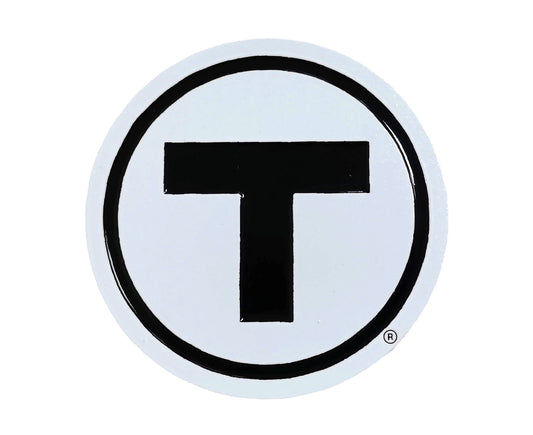 Boston MBTA T Logo Round Metal Magnet