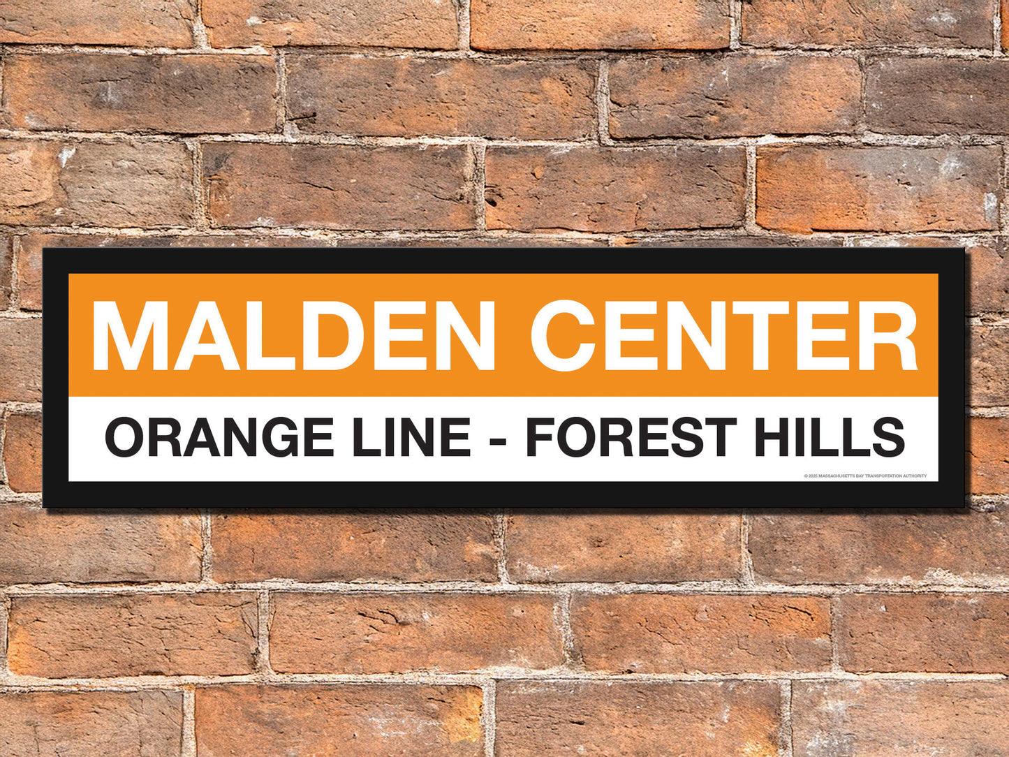 Boston MBTA ORANGE LINE Framed Replica Station Signs